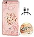 Produktbild Schutzhülle Huawei P8 Lite Silikon,Ultra Slim TPU Transparent Durchsichtig,Muster Glänzend Huawei P8 Lite/Huawei ALE-L21 Hülle Glitzer Strass Kristall Diamant Schutz Handy Hülle Crystal Case Tasche+1 x USB Ladekabel Datenkabel[Rosa,Kitty Katze]