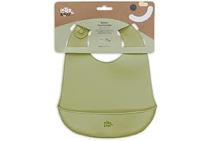 Interbaby - Babero Silicona Bebe | Babero Impermeable Bebe para Bebes y Niños Pequeños, Unisex, Ajustable | Babero Cómodo, Ligero, con Bolsillo Recogemigas, Sin BPA | Suave, Flexible