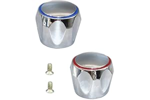 HASALLER Kitchen Faucet Hole Cover Faucet Handle Replacement - Plastic and Iron, Hot and Cold Button, Universal Fit, Bathroom and Kitchen