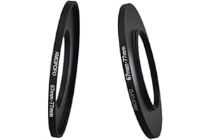 AMOPOFO Anillo adaptador de filtro step up (de aumento) para acoplar objetivos de 67 mm a arandelas de portafiltros de 77 mm (metal)