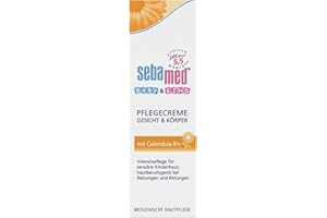 ‎SEBAMED Baby & Kind Pflegecreme Gesicht & Körper mit Calendula 75 ml, Intensivpflege für sensible Kinderhaut, hautberuhigend bei Reizungen und Rötungen