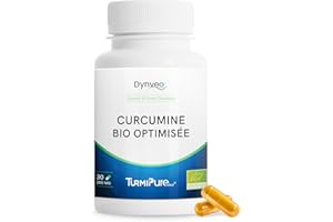 Dynveo - Curcumine BIO Optimisée qualité TurmiPure Gold® - 95% Curcuminoïdes - Articulations Circulation - 340 fois plus Biodisponible - 30 Gélules Vegan Fabriqué France