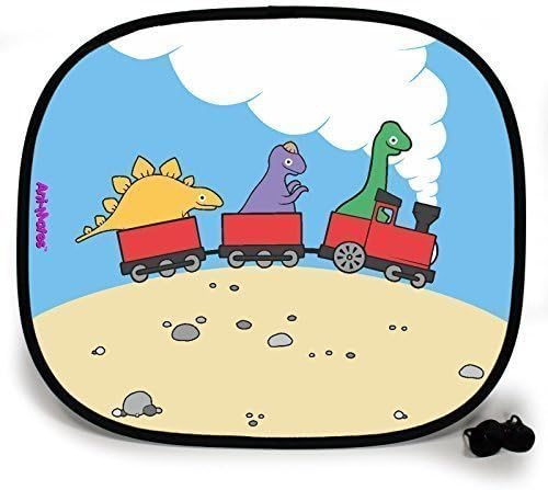 Dinosaur Choo Choo Plain Baby/Child Vehicle Car Sunshade x 2