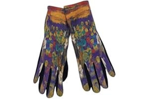 GOODFORGOODS Goods4good Guantes para mujeres y señoras, de otoño e invierno, con pantalla táctil y diseño de pinturas de los famosos pintores: Van Gogh y Klimt. Talla única.