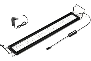 JULIAQUA Lampe d'Aquarium, Éclairage Aquarium, LED Aquarium, Rampe Led Blanche RGB Bleu violet avec minuterie, multi mode, intensité ajustable
