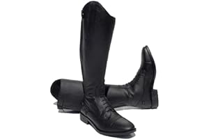 Rhinegold Elite Luxus Extra Short BLACK LEATHER RIDING BOOTS