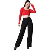 KOTTY Women's High Waist Pleated Wide Leg Trousers