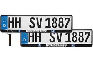 Hamburger SV HSV Nummernschildhalter 2er Set NUR DER HSV Kennzeichenhalter für alle Automarken HSV Fanartikel + FanEmotion Flaschenöffner