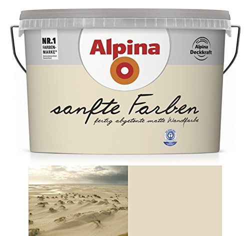 Alpina Sanfte Farben 5 L. Sand matt, fertig abgetönte Wandfarbe, für ca. 30 m²