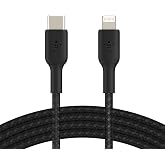 Belkin &Ouml;rg&uuml;l&uuml; USB-C - Lightning Kablosu (Hızlı Şarj Kablosu) Hızlı Şarj MFi Sertifikalı USB-C Kablosu (2m, Siyah)