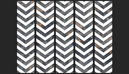 PURO TAPETE | 3 Motive zur Auswahl | Realistische Tapete ohne Rapport und Versatz | Kein sich wiederholendes Muster | 10m VLIES Tapetenrolle | Zig Zag Zickzack Muster f-A-0307-j-b - 2