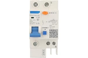 Esenlong Dz47le- 32 1P+ N 20A Disjoncteur de Protection Differentielle 230V (20A) Blanc