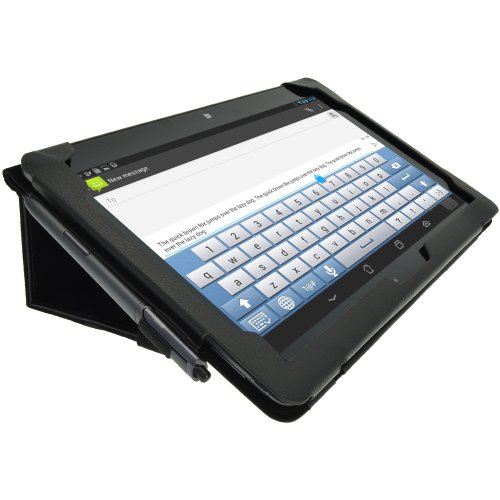 igadgitz Schwarz PU Ledertasche Hülle Folie Cover für Asus Vivo Tab TF810 11.6″ Tablet mit Multi Winkelbetrachtung Stand + Tastatur Dock - 5