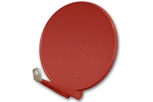 Premium X DELUXE80 Satellitenschüssel 80cm Sat Schüssel aus Aluminium in Ziegelrot Offset Satelliten Antenne FullHD 4K UltraHD