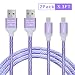 Produktbild Micro USB Kabel, TYJTECH 2-Pack 3.3FT/1M Micro USB Schnellladekabel Geflochtenes Kabel High Speed Sync für Android Smartphones, Samsung Galaxy, HTC, Huawei, Sony, Nexus, Nokia, Kindle und mehr - Violett