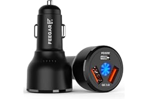 ‎FEEGAR F Feegar Rush Szybka Ładowarka samochodowa do telefonu 12-24V 3xUSB 9A QC3.0 PD 66W