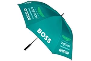 MASTER LAP Aston Martin F1, Team Grid, golf umbrella, 2023, sponsor new colourway featured, Official Merchandise