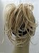 New Tousled Synthetic Hairpiece Scrunchies Straight Elastic updo Scrunchy BUN Brown Blonde Instant Ponytail (Dark Blonde #26/613)