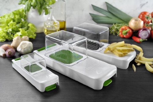 Alligator 3080 Family Zwiebel, Gemüse und Obstschneider 4 teilig Set, Küchenhelfer für schnelles und sauberes Schneiden - 2