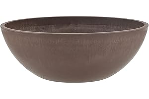 PSW POT COLLECTION PSW Pot M25C Collection - Cuenco de jardín Poco Profundo para suculentas, bonsái, Jardines de Hadas, Hierbas, 10 Pulgadas, Chocolate