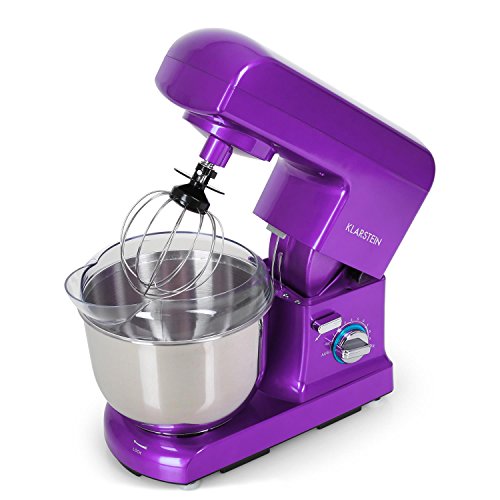 Klarstein Gracia Viola Küchenmaschine Rührgerät (1000 Watt, 10-stufige Geschwindigkeit, 5 Liter-Rührschüssel) lila - 4