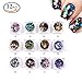 MLMSY 12 Box Metallic Colors Mixed Round Sequins Nail Art Glitters Thin Sequins Beauty Shinning Manicure Paillette DIY Nail Art Sticker Polish Decoration Makeup Nail Art Tip Random Color (12 Pcs)