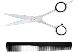 LOPHE Hårsax, rostfritt stål hårklippningssax med kam, vass frisörsax hårsax för professionella salonger, frisörer vuxna och