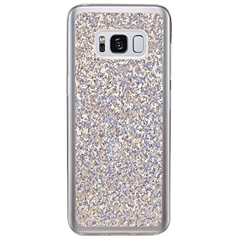 Funda para Samsung Galaxy S8 el caso Soft TPU Silicona de protecci  n de la cubierta Slim Fit Shell a prueba de choque con el brillo Bling suelta de polvo Solaxi - plata