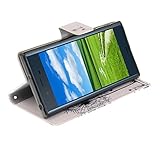 Handyhülle Sony Xperia XZ Leder, Bookstyle Handytasche Flip Case für Sony Xperia XZ Smartphone, Moon mood® Ledertasche Brieftasche für Sony Xperia XZ PU Leder Hülle Wallet Case Folio Schutzhülle Schutz Schale Cover BookStyle Standfunktion Karteneinschub und Magnetverschluß Etui Flip Case Handyhüllen für Sony XZ Bumper - 