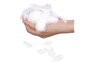 KAHOUI 400 Stück Weiße Federn zum Basteln, Federn Weiss Natürliche Feder, Flauschig Federn Weiß, Kleine Federn zum Basteln Weiß für DIY Handwerk und Hochzeit Party Dekoration, 4-8cm