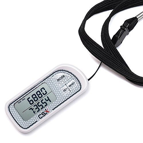CSX P375 3D Tri-Axis Schrittzähler mit digitaler Anzeige, Clip und Gurt, einschließlich Ebook, genauer Kalorienzähler, 30 Tage Speicher, Entfernung Meilen/km, täglicher Aktivitätstracker, Aktivitätszeit - 5