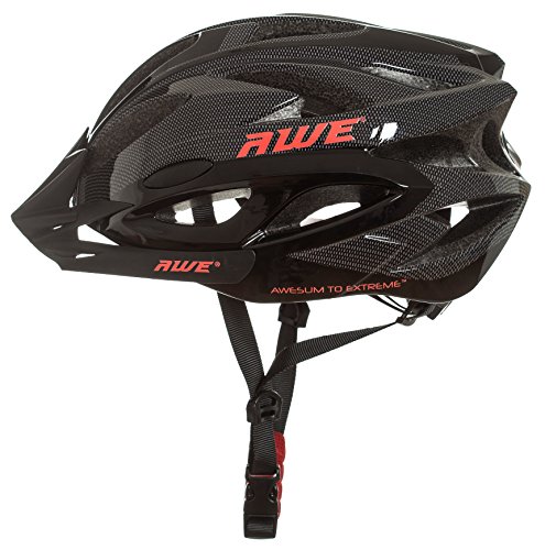 AWE® AWEAir™ In-Mould Helm Erwachsene Männer Straßen-Radsport 58-61cm Schwarz-rot-Carbon - 6