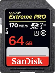 SanDisk 64GB Extreme PRO SDXC UHS-I Card - C10, U3, V30, 4K UHD, SD Card - SDSDXXY-064G-GN4IN