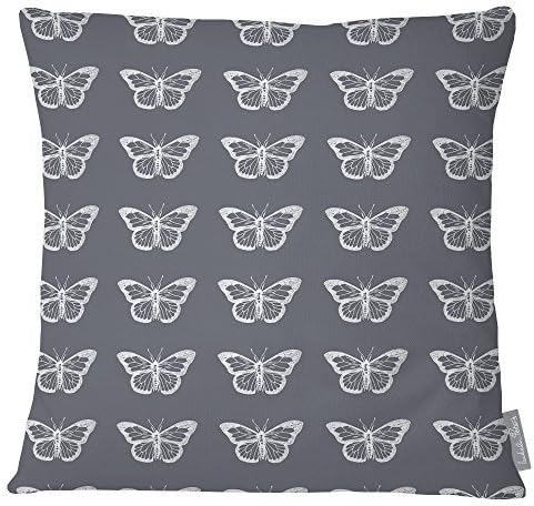 Izabela Peters Outdoor Cushions Waterproof, 43 cm, Filled Outdoor Cushion, Butterfly - Slate Grey, Garden Furniture Cushions, Outdoor Seat Cushions, Garden Chair Cushions