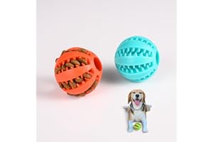 Ymisal Set de Pelotas para Perros de 6 cm. de diámetro de Caucho Natural. Libre de BPA y Altamente Resistente, 2 Unidades en un sólo Pack: Ideal Juguetes Perros pequeños y medianos. (Cian/Naranja)