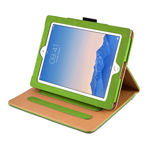 iPad 4 Hülle – JAMMYLIZARD Ledertasche Smart Cover mit Standfunktion (mit Retina) für iPad 4. 3 & 2, GRÜN & HONIG - 2