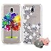 Produktbild 2X Handy Silikonhülle für Samsung J330 Galaxy J3 (2017), Stoßfest Schutz Tasche Weich TPU Gel Bumper Etui Dünn Cover Case (Baum Blume) Kratzfest Anti Fingerabdruck, mit 2 Tier Kable