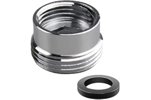 HATOOLHA Brass Faucet Adapter, G1/2" to G3/4" Faucet Aerator Adapter Hose Thread Fitting Connector for Washing Machine Dishwasher Garden (Silver)