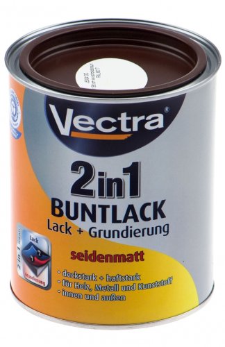 Vectra 2426 2in1 Buntlack Lack + Grundierung Schokobraun RAL 8017 Seidenmatt 375ml (WG10)