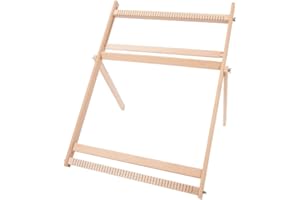 BHDD Telares con soporte, Kit de telar multiartesanía Marco de tejido ajustable Bufanda de madera maciza DIY Loom máquina de coser, para adultos