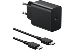 VNOOK 45W Cargador para Samsung Carga Rapida, Tipo C Cargador USB C con 2M Cable Compatible con Samsung Galaxy S25/S24/S23/S22/S21/S20 Ultra Plus S25+ Note 20/10/9/A73/A53/A52, Cargado Movil Rapido Enchufe