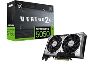 MSI GeForce RTX 5050 8G VENTUS 2X OC Graphics Card - RTX 5050 GPU, 8GB GDDR6 (20Gbps/128-bit), PCIe 5.0 - DUAL-Fan Thermal Design (2 x TORX FAN 5.0) - HDMI 2.1b, DisplayPort 2.1b