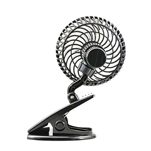 Qumox Tragbare Mini-Ventilator Clip 3,5-Zoll-USB-3 Speed Lüfter schwarz Für Laptop Tisch Workout Baby Kinderwagen Auto Camping Home Office - 5
