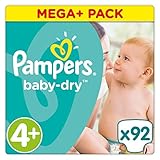 Pampers Baby-Dry Windeln, Gr. 4+ (9-18 kg), Mega Plus, 1er...