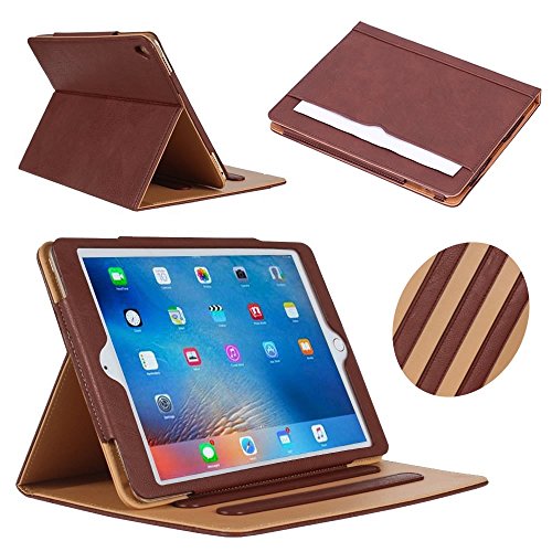 iPad Mini Hülle, iPad Mini 2 Hülle, iPad Mini 3 Hülle, YEONPHOM Premium-Folio Leder Tasche Multi Angle Stand Schutzhülle Case mit Smart Cover Auto Sleep Wake up für Apple iPad Mini 1/2/3 (braun)