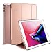 Produktbild iPad 9.7 Zoll 2018 / 2017 Hülle, Spigen [Smart Fold] Stand Funktion [Rose Gold] Premium Leder Tasche, Semi-transparente Rückseite Magnetish Case / Auto Schlaf & Aufweck Trifold Stand Funktion für iPad hülle 9.7 zoll, iPad 2018/2017
