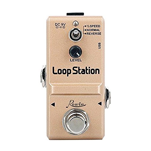 Rowin Pedal de efectos de Guitarra Looper True Bypass con 10 minutos de Looping-Loop Station Gold