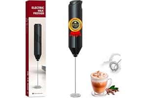 EVABRIS® Espumador Leche Electrico, Batidora Leche Espuma Manual hecho de Acero Inoxidable, Funciona con dos Pilas AA, Espumador de Leche, Mini Batidora Portátil, Milk Frother ideal para café