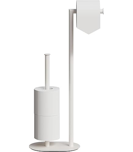 BROOKSTONE, Trending Black Toilet Paper Holder, Freestanding Bathroom Tissue Organizer, Minimalist Storage Solution, Modern and Stylish Design [keeps