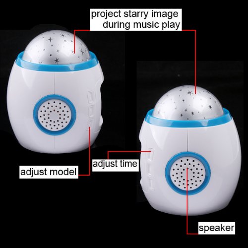 Musik Wecker LED Digital Wecker für Kinder mit Sternenhimmel Projektion Nachtlicht und Farbwechsel Thermometer - 6